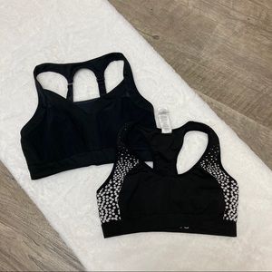 Lot of 2 Fabletics black sports bras size M